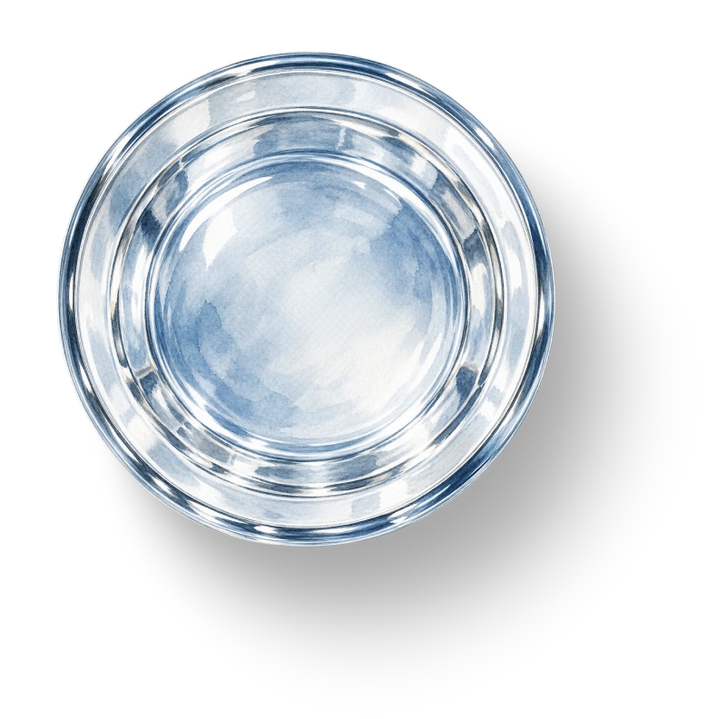 A small glass dish